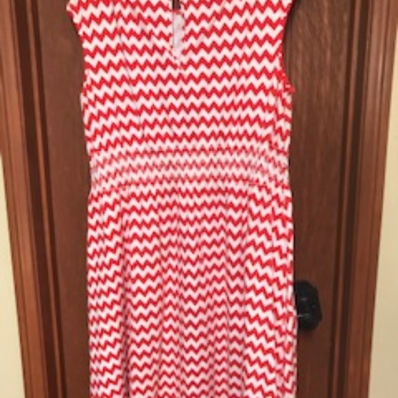 Kate Spade sleeveless dress, orange/red striped - Picture 2 of 3